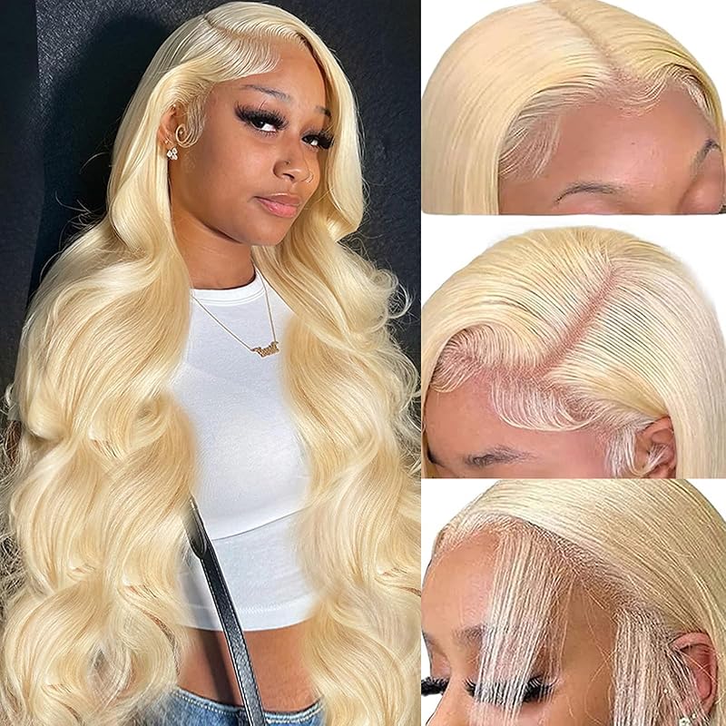 613 Blonde Lace Frontal Wig Brazilian 13×6 Body Wave Lace Front Wig 180% / 250% Density Straight or Body Wave Human Hair Lace Wigs