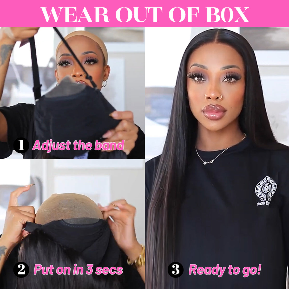 4X4 Lace Straight Wig Human Hair Wear and Go Glueless Wigs Straight HD Lace Front Wigs Human Hair for Women