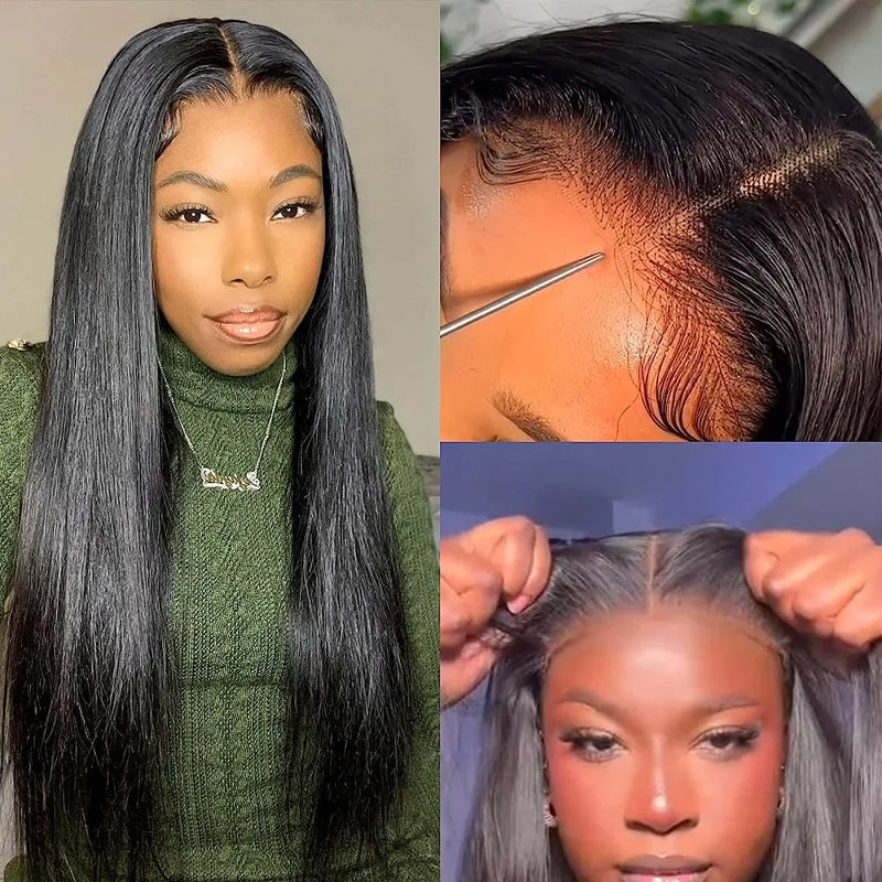 4X4 Lace Straight Wig Human Hair Wear and Go Glueless Wigs Straight HD Lace Front Wigs Human Hair for Women