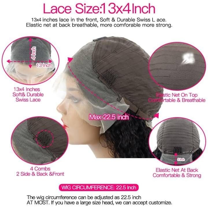 Water Wave 13X4 Lace Front Short Bob Wigs Human hair