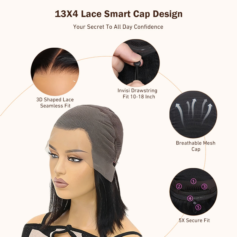 Flash Sale -Yonova Hair 13x4 Full Lace Glueless Bob Wig Wear And Go Wig Straight Human Hair 10 Inch