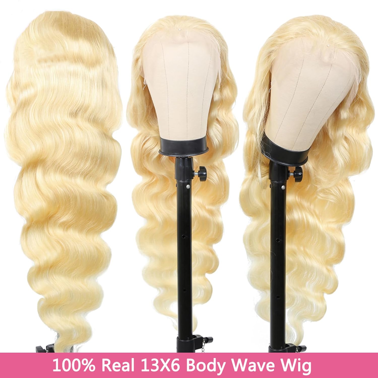 613 Blonde Lace Frontal Wig Brazilian 13×6 Body Wave Lace Front Wig 180% / 250% Density Straight or Body Wave Human Hair Lace Wigs