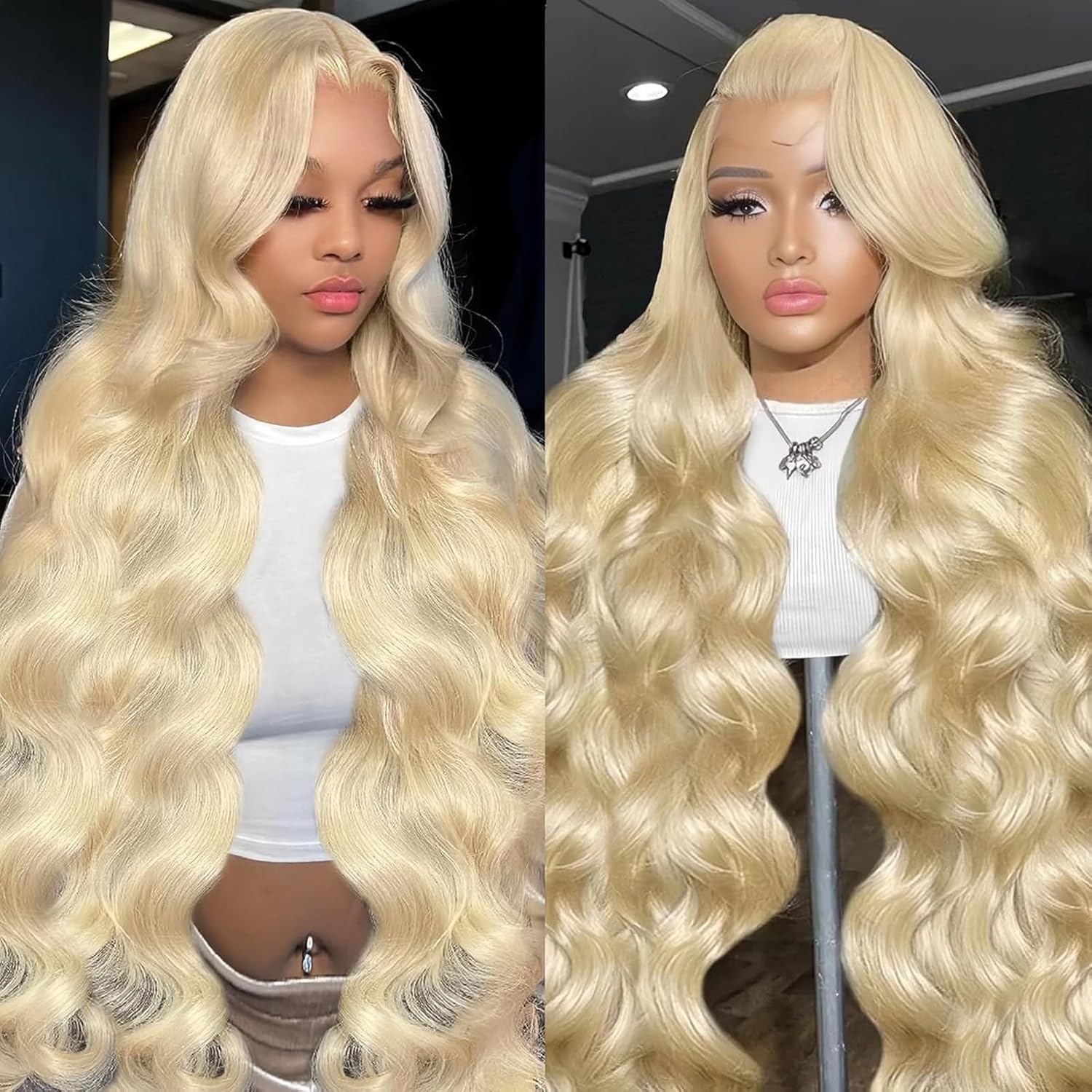 613 Blonde Lace Frontal Wig Brazilian 13×6 Body Wave Lace Front Wig 180% / 250% Density Straight or Body Wave Human Hair Lace Wigs