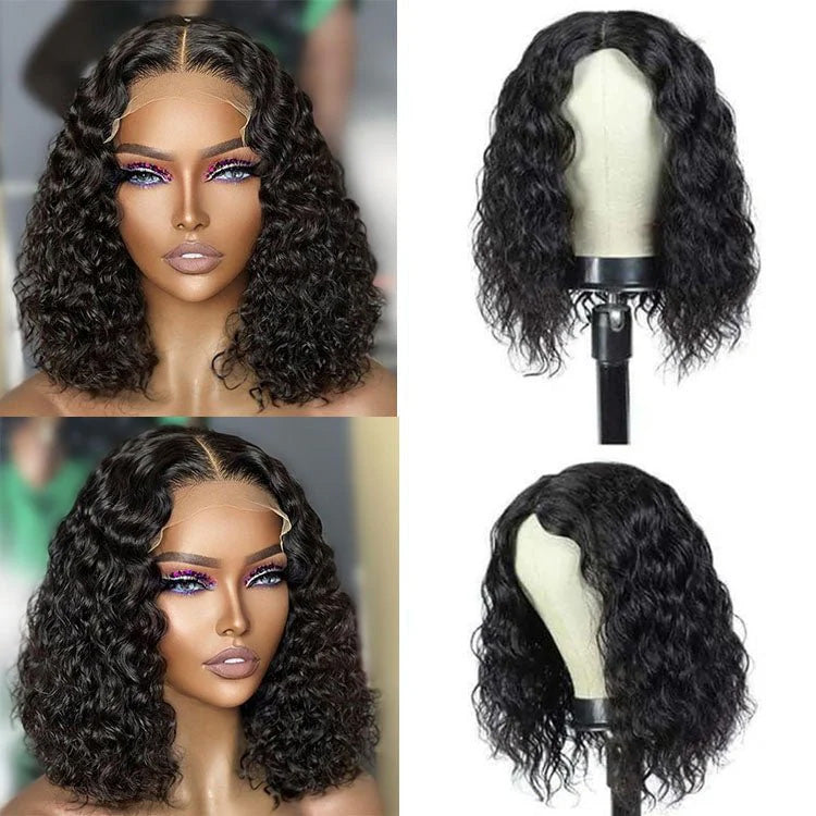 Hot combo | 13x4 Full Frontal Straight Bob Wig+4x4 WaterWave Bob Wig