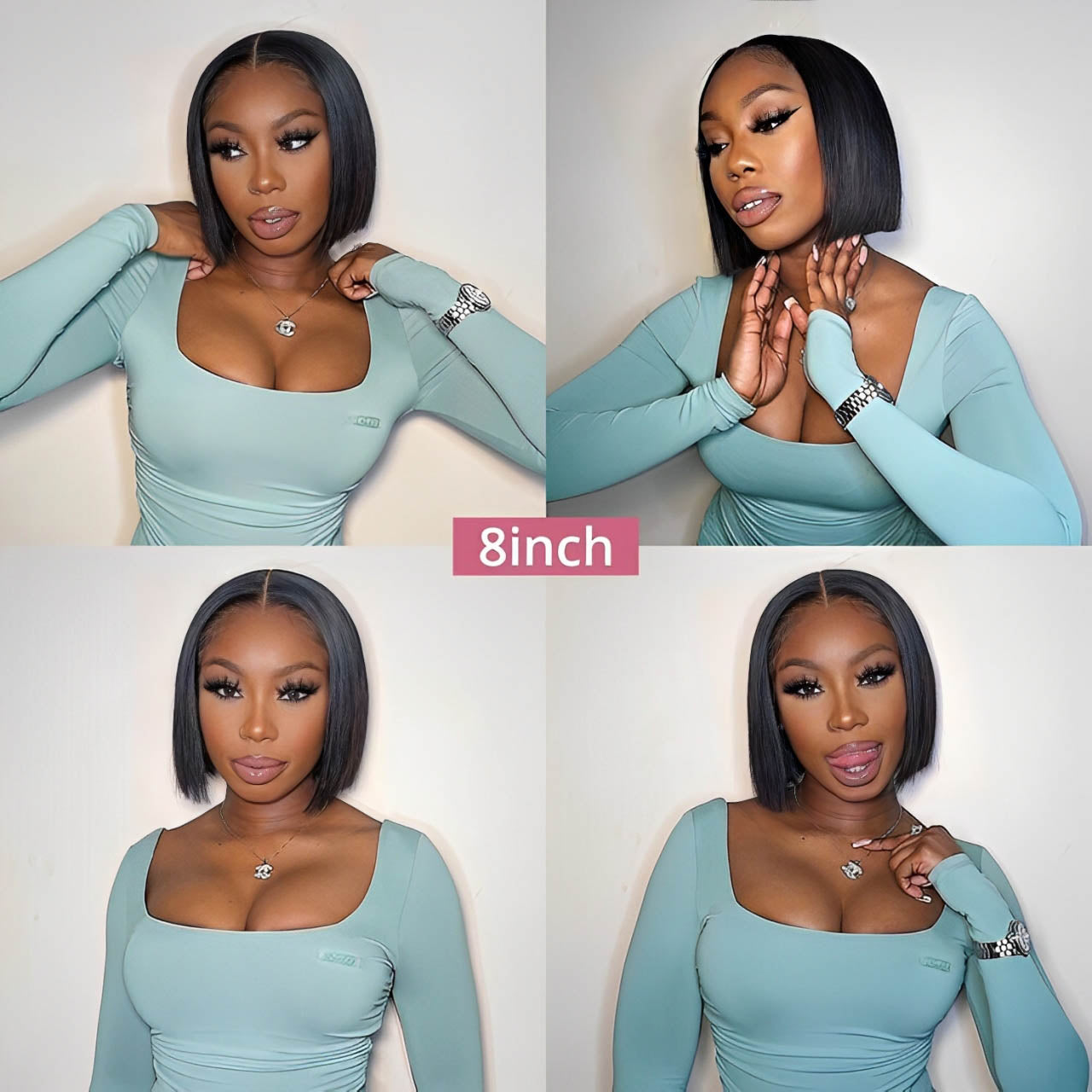 4x4 Lace Wig Straight Human Hair Short Bob Wig Glueless Wig Human Hair Natural Color