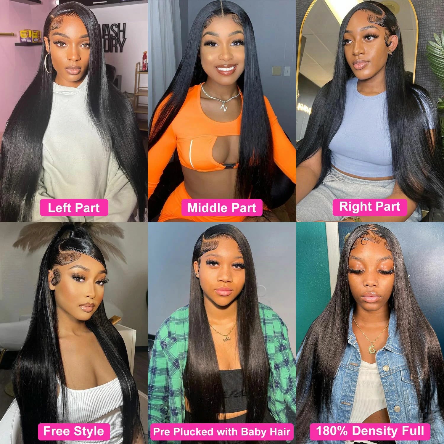 Straight Glueless Lace Front Wigs Human Hair Pre Plucked Bleached Knots 13x6 HD Lace Front Wigs Human Hair 180% Density Lace Frontal Wigs Human Hair with Baby Hair Hairline Glueless Wigs