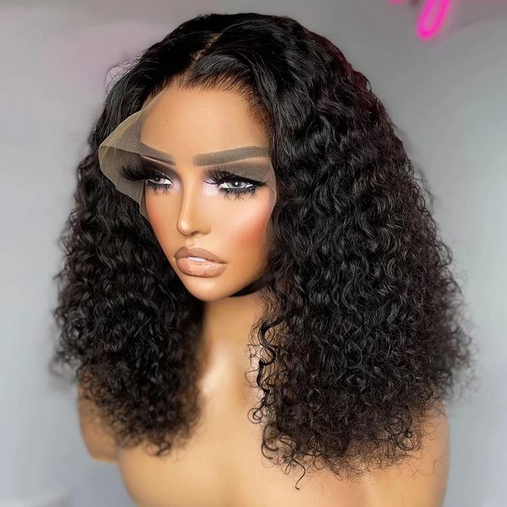 Yonova Short Cut Water Wave Bob Wigs Human Hair 13x4 Lace Front Wigs for Women
