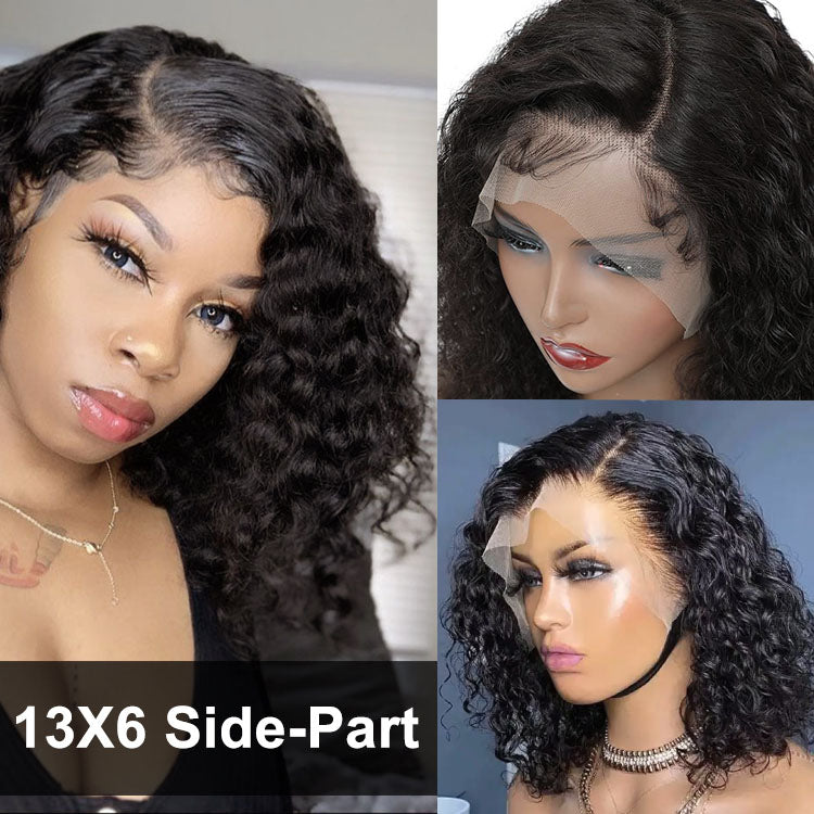 Water Wave Bob Wig Human Hair 6x6 Lace Short Bob Wig Lace Front Wigs Human Hair for Women Glueless Wet and Wavy Lace Front Wigs Human Hair