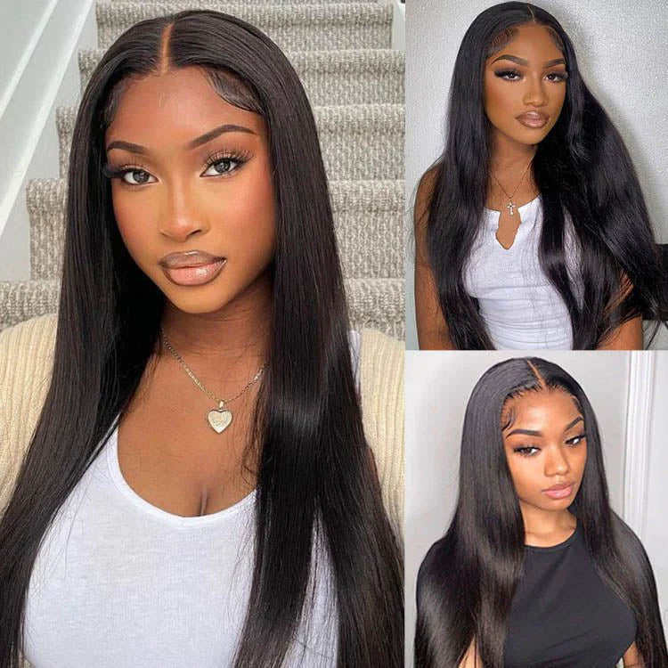 Straight 4x6 Lace Front Glueless Wigs Human Hair Straight HD Transparent Glueless Wigs Human Hair Wear &amp; Go Glueless Lace Wig Brazilian Straight Lace Wigs For Women