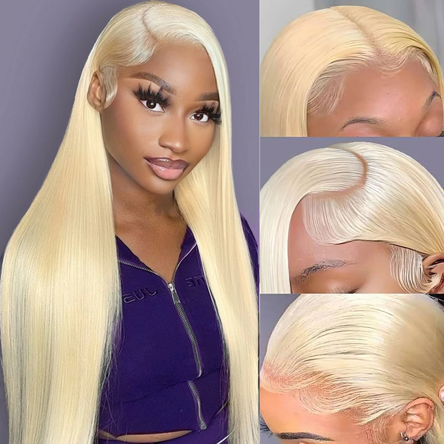 613 Straight Lace Front Wig Human Hair 13x4 Straight 613 HD Lace Frontal Wig Human Hair Pre Plucked Bleached Knots for Women