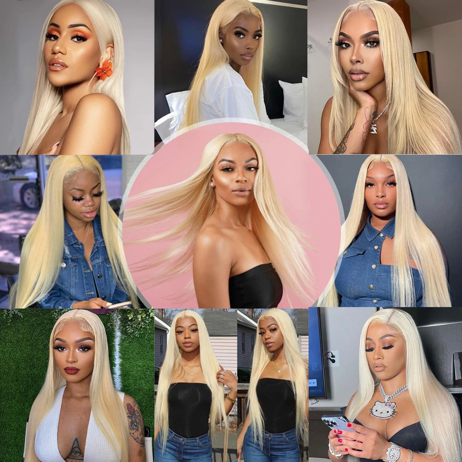 613 Straight Lace Front Wig Human Hair 13x4 Straight 613 HD Lace Frontal Wig Human Hair Pre Plucked Bleached Knots for Women