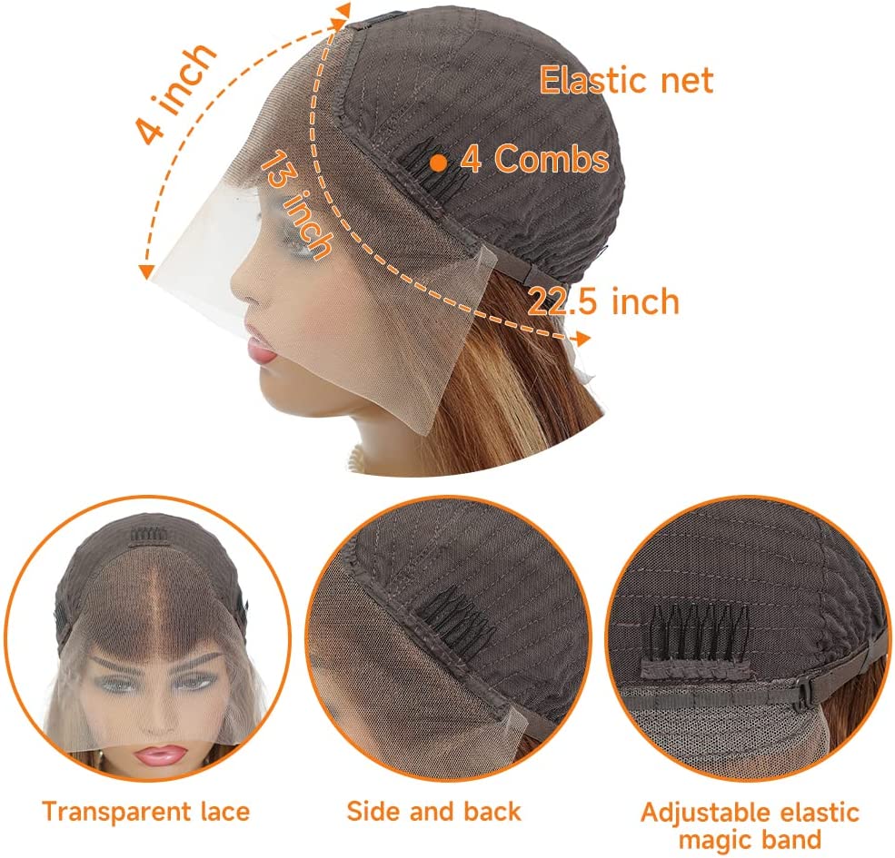 Hot combo | 13X4 Full Frontal Lace Natural Color Bob Wig+4/27 Piano Color BOB Wig