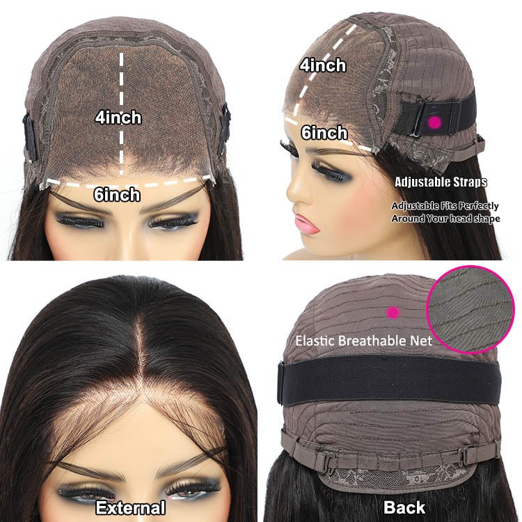 Straight 4x6 Lace Front Glueless Wigs Human Hair Straight HD Transparent Glueless Wigs Human Hair Wear &amp; Go Glueless Lace Wig Brazilian Straight Lace Wigs For Women