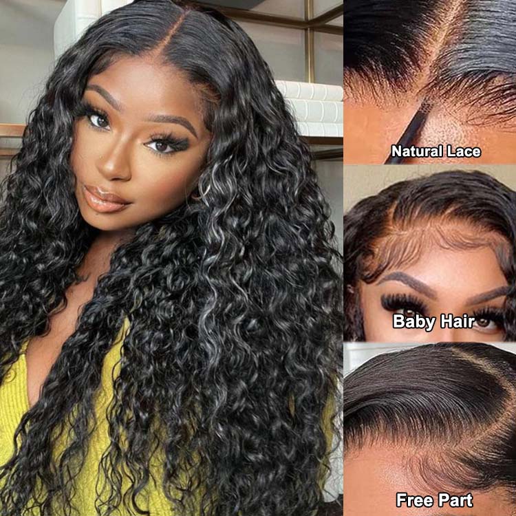 SDD 13x4 Lace Front Wig Water Wave Human Hair For Black Women Glueless Full Lace Wigs