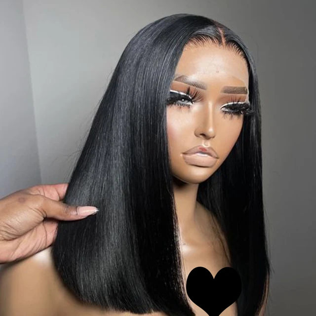 Super Double Drawn Straight Short Bob Wig Human Hair 13x4 Lace Front Bob Wigs for Women Short Straight Lace Wigs Human Hair Pre Plucked Pre Cut