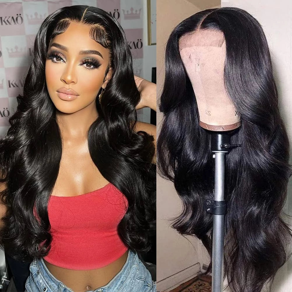 Body Wave Human Hair 4X4 Lace Closure Wig Remy Human Hair Natural Color Yonova Hair