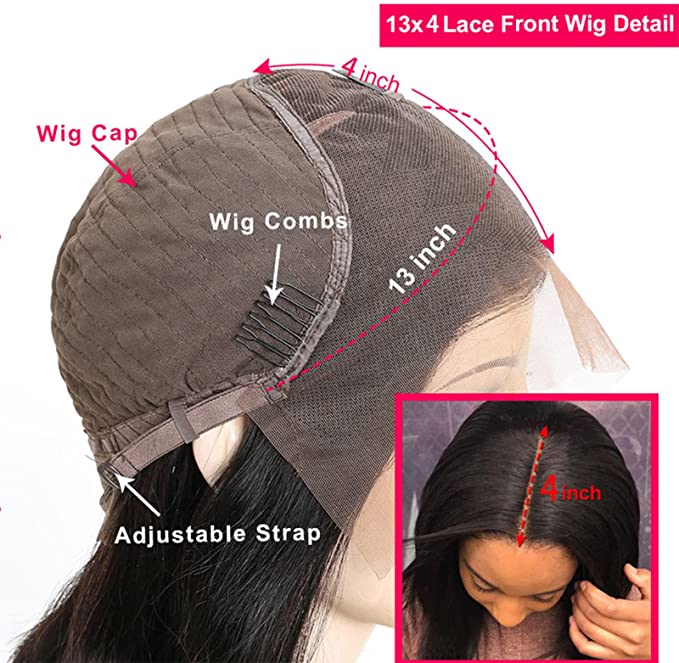 13x4 Straight Lace Front Wig HD Transparent Human Hair Wigs For Women