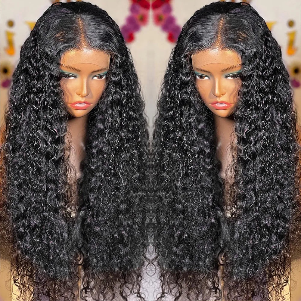 Yonova 4x4 Water Wave Wig Closure Lace Front Human Hair Wigs For Black Women