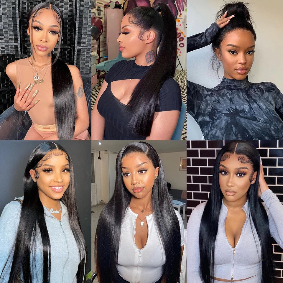 360 Full Lace Wig Human Hair Pre Plucked Wig Brazilian Straight Hair For Women On Sale