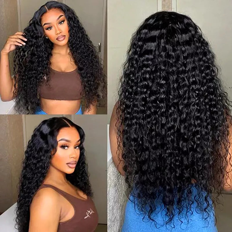 Yonova 4X4 Kinky Curly 3 Bundles With Closure Human Hair