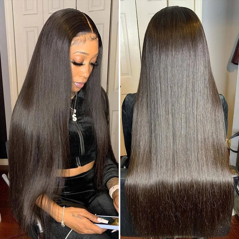 Yonova Straight Hair 3 Bundles With 13x4 HD Lace Frontal Closure