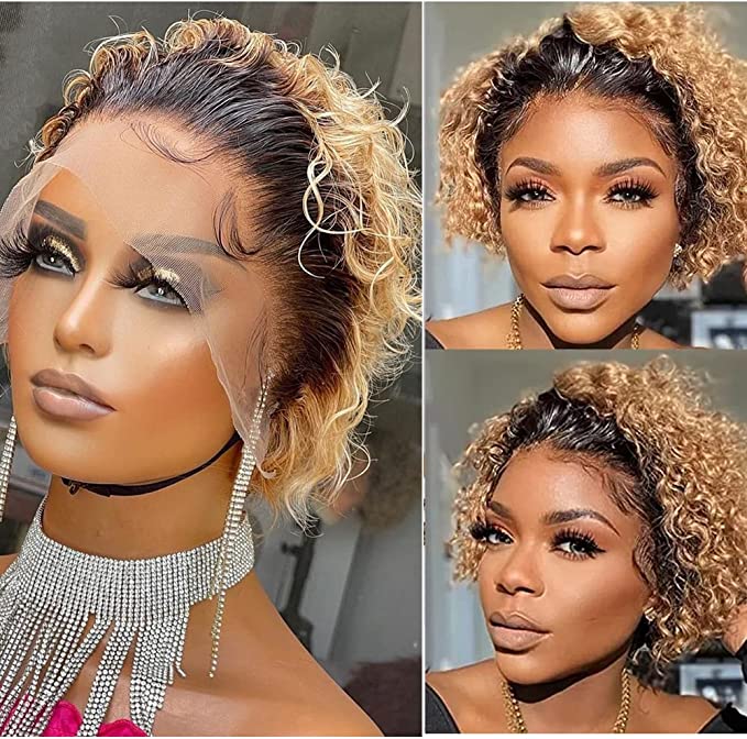 Pixie Cut Wig Short Curly Human Hair Wigs Human Hair Wig 13X1 Transparent Lace Wig For Women Human Hair Pre Plucked