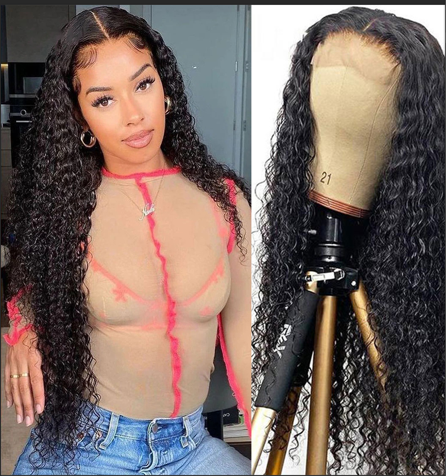 Yonova 4x4 Water Wave Wig Closure Lace Front Human Hair Wigs For Black Women