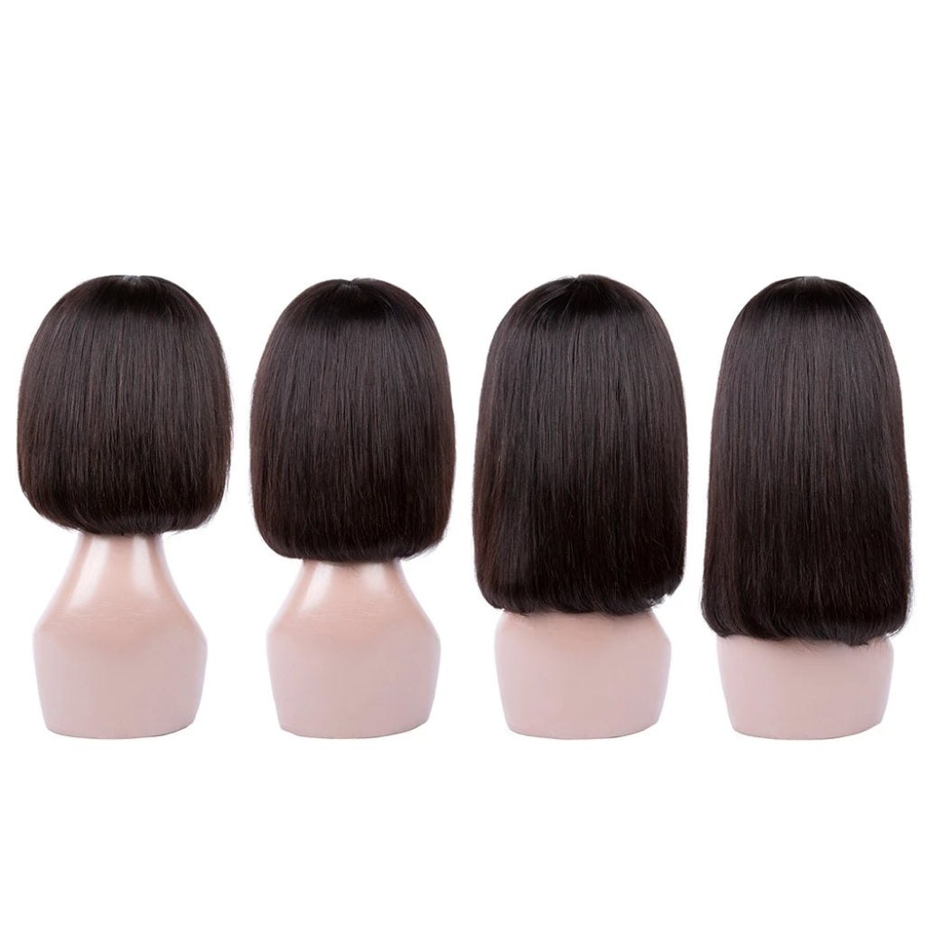 Straight Bob Human Hair Wigs With Bangs For Women Wigs Brazilian Remy Short Human Hair Bob Wig Fringe Wig