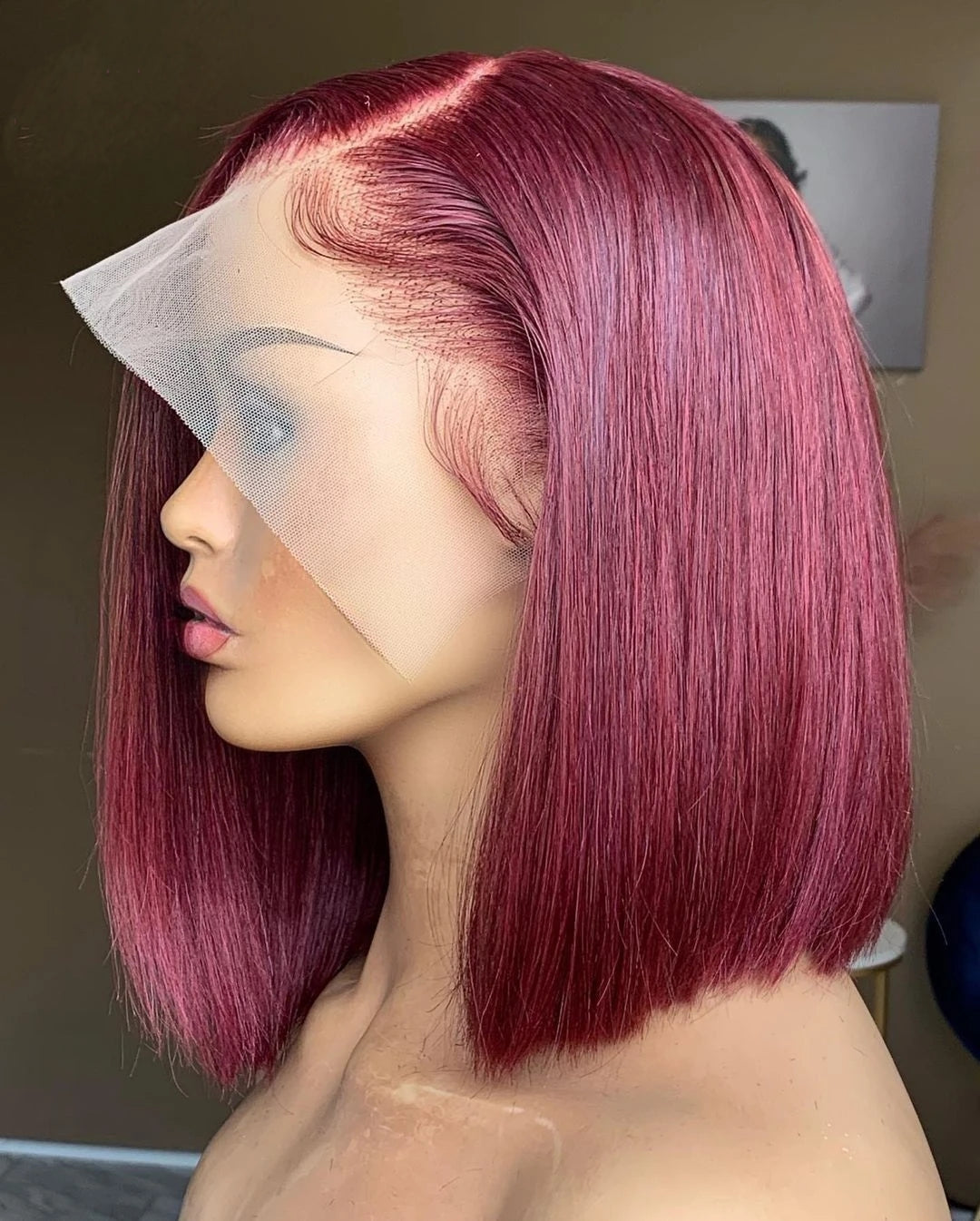 99J Burgundy Short Bob Wig 13X4 Lace Front Wigs For Black Women
