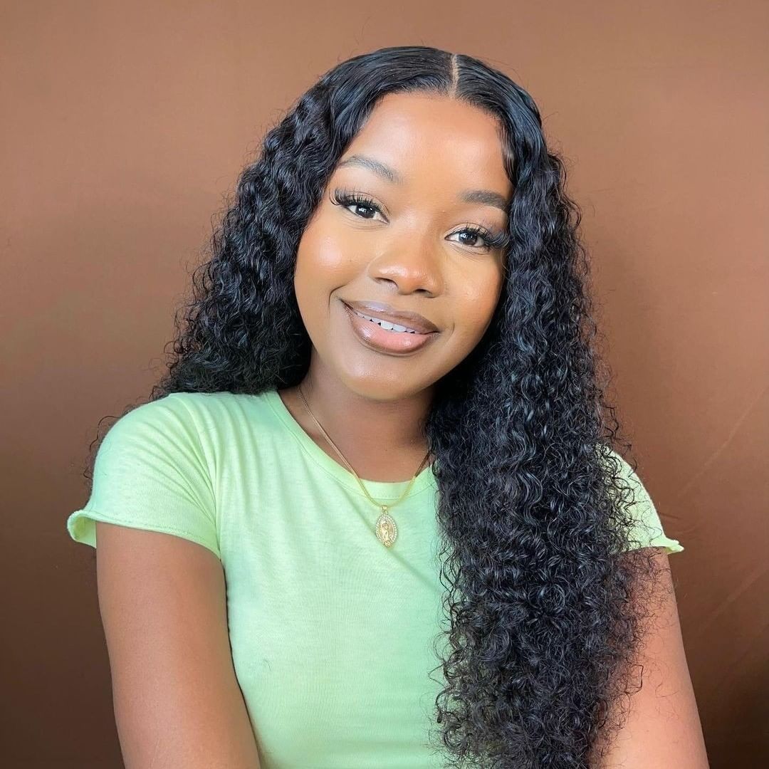 Yonova 4x4 Water Wave Wig Closure Lace Front Human Hair Wigs For Black Women