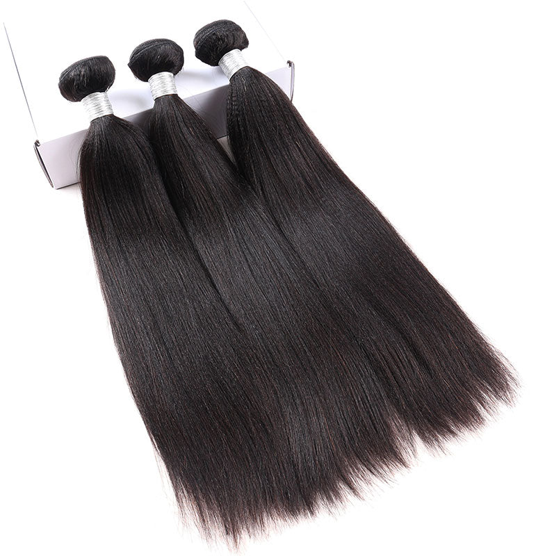 Yonova Straight Hair 3 Bundles With 13x4 HD Lace Frontal Closure