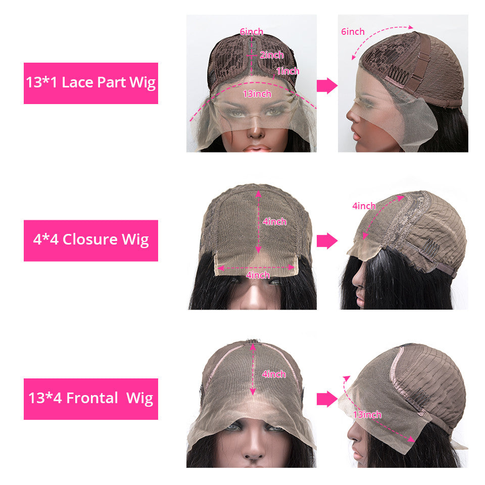 Highlight 4/27 13X4 Lace Front Wig Straight Human Hair Deep Part Closure Brazilian Lace Closure Remy Hair