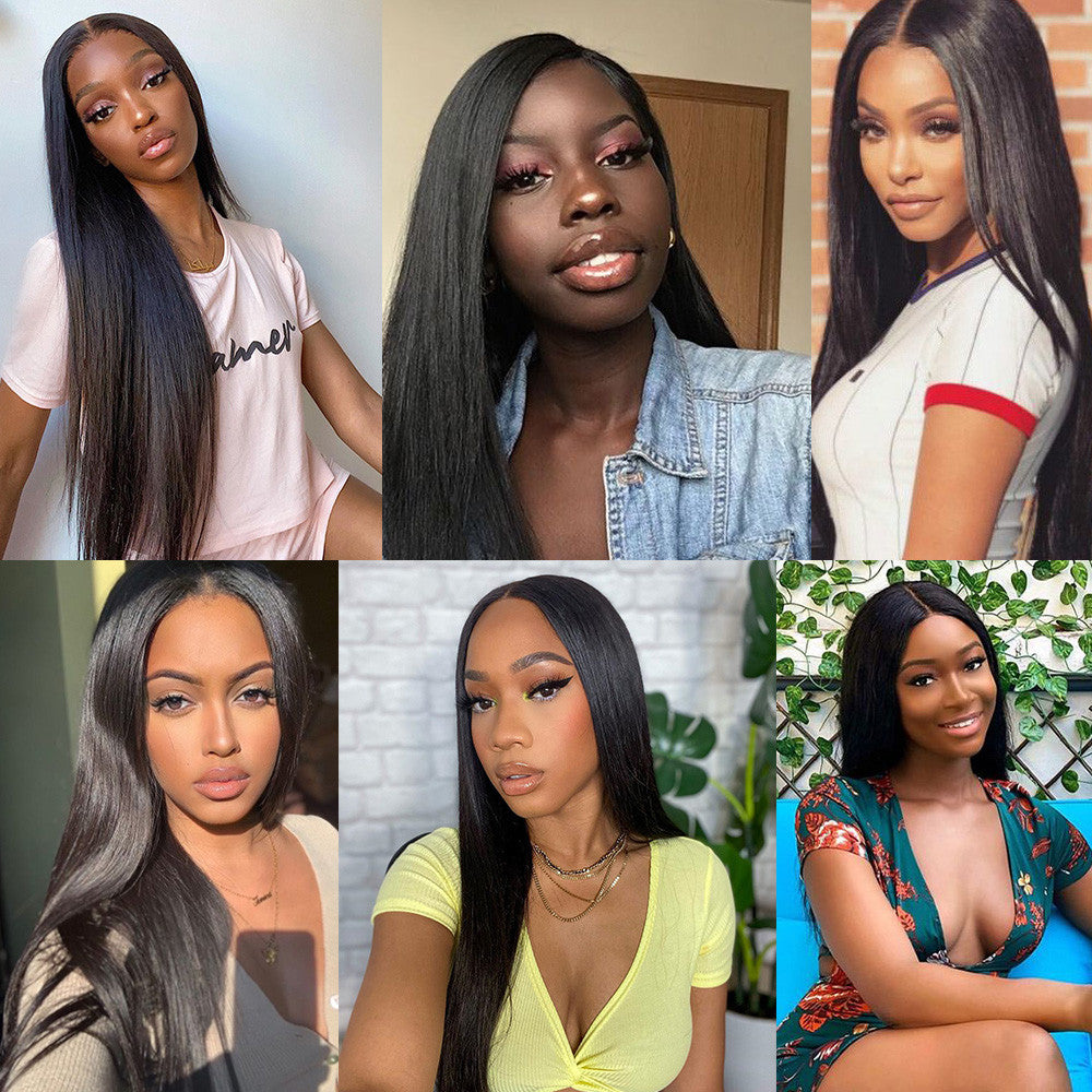 Yonova Straight Hair 3 Bundles With 13x4 Lace Frontal Closure
