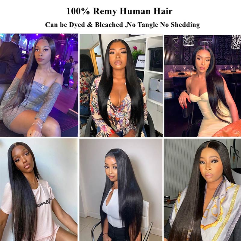 Straight Bundles With 5x5 Closure Human Hair Brazilian Hair Weave Straight Extension