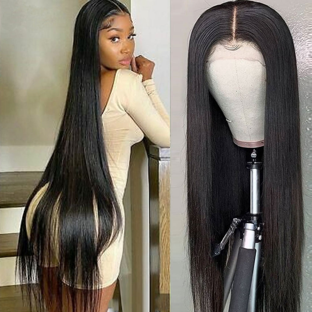 Straight Glueless Lace Front Wigs Human Hair Pre Plucked Bleached Knots 13x6 HD Lace Front Wigs Human Hair 180% Density Lace Frontal Wigs Human Hair with Baby Hair Hairline Glueless Wigs