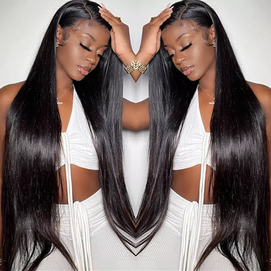 5x5 HD Closure Wig Straight Human Hair Wigs With Baby Hair Indian Pre Plucked Transparent Lace Wig