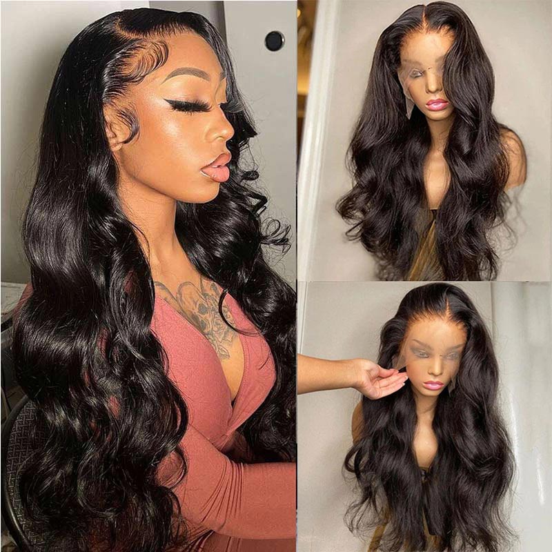 Yonova Body Wave Lace Front Wig 13x4 Transparent HD Lace Frontal Wig Human Hair Remy Lace Wigs