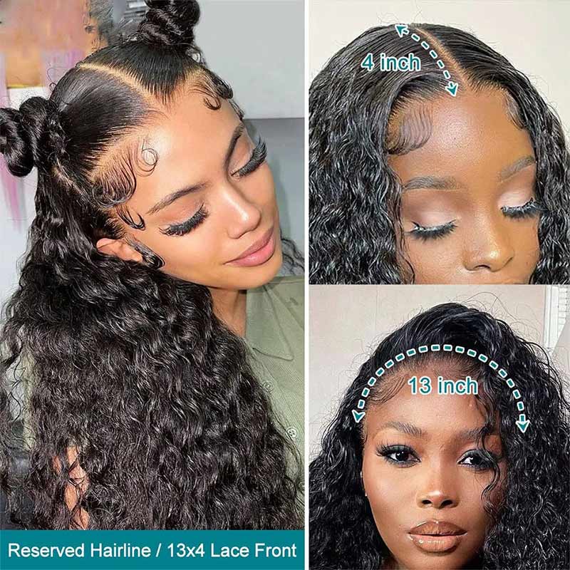 Deep Curly Lace Front Human Hair Wigs Ear To Ear Deep Wave Lace Wig For Women