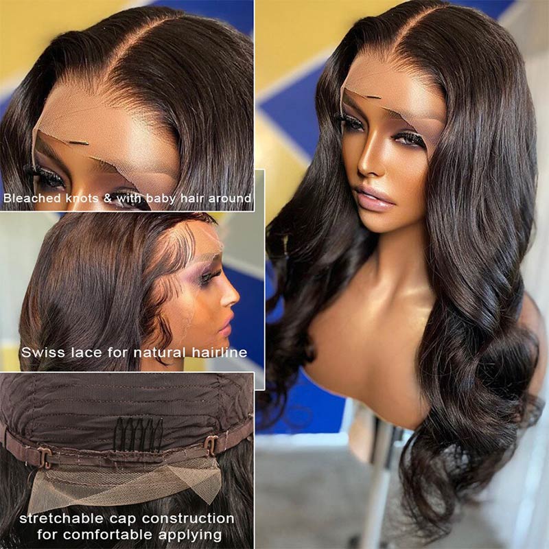 Yonova Body Wave Lace Front Wig 13x4 Transparent HD Lace Frontal Wig Human Hair Remy Lace Wigs
