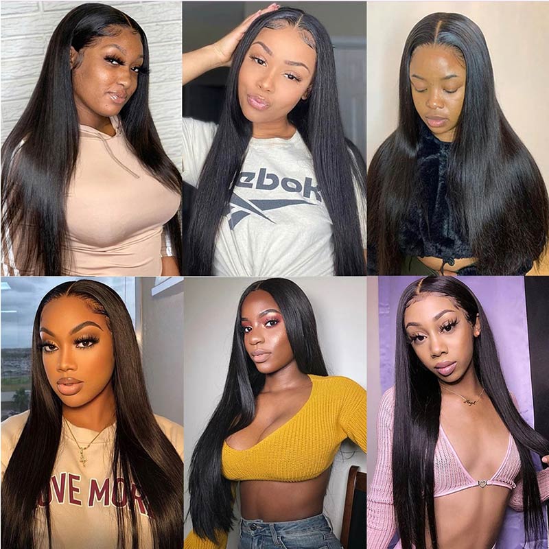 13x4 Straight Lace Front Wig HD Transparent Human Hair Wigs For Women