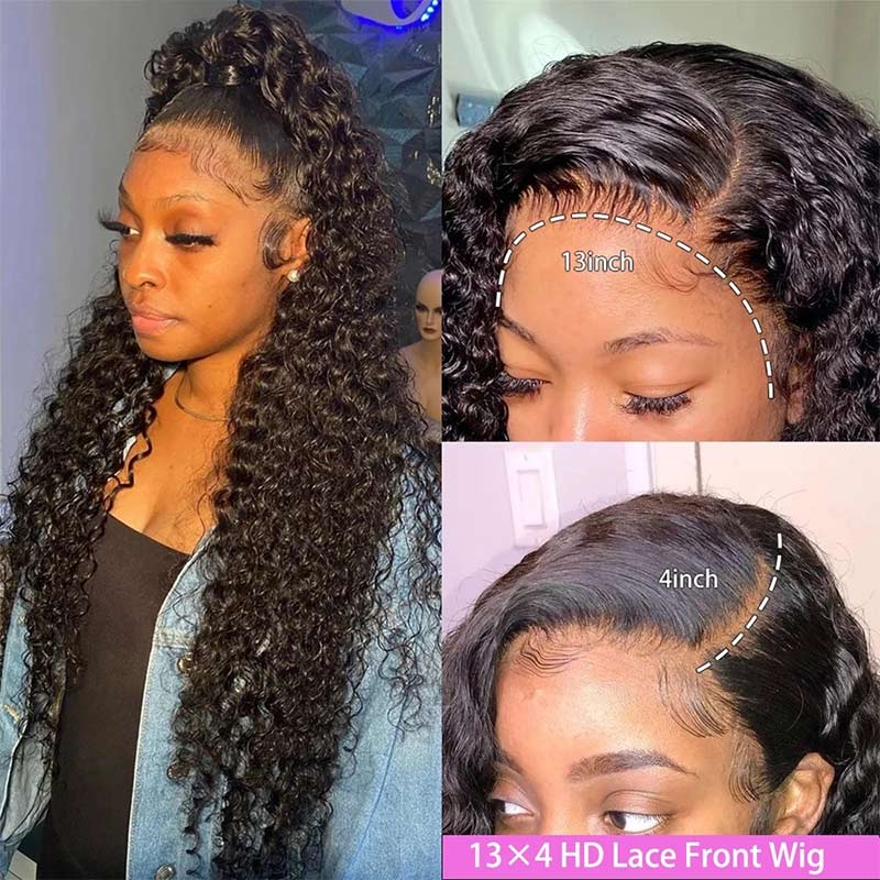 Yonova 13x4 Water Wave Lace Front Wig Pre Plucked with Baby Hair Natural Color