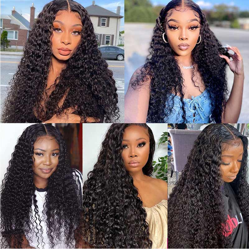 Yonova 13x4 Water Wave Lace Front Wig Pre Plucked with Baby Hair Natural Color