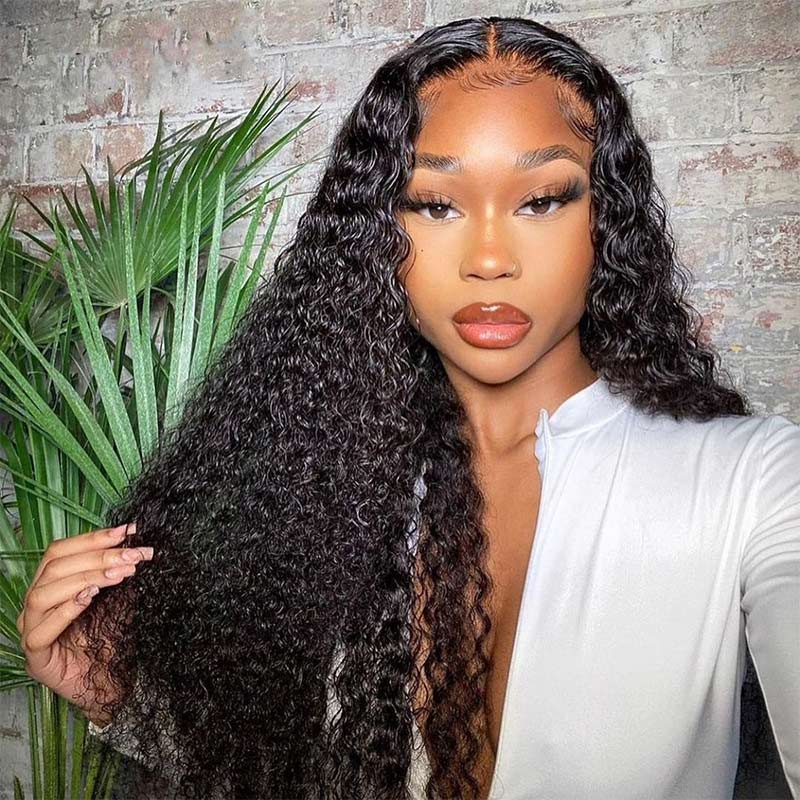 Yonova 13x4 Water Wave Lace Front Wig Pre Plucked with Baby Hair Natural Color