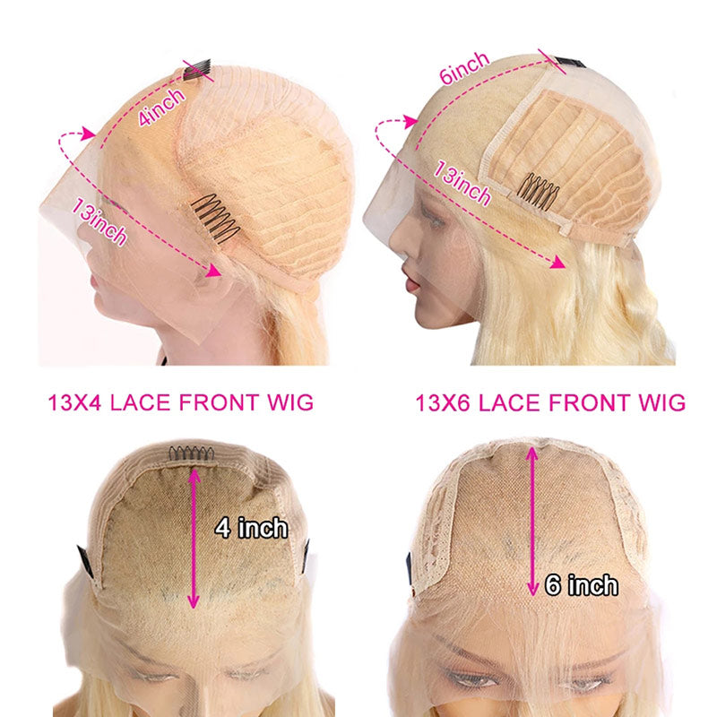 Glueless 613 Blonde HD Lace Front Wig Straight Human Hair Wig with Baby Hair