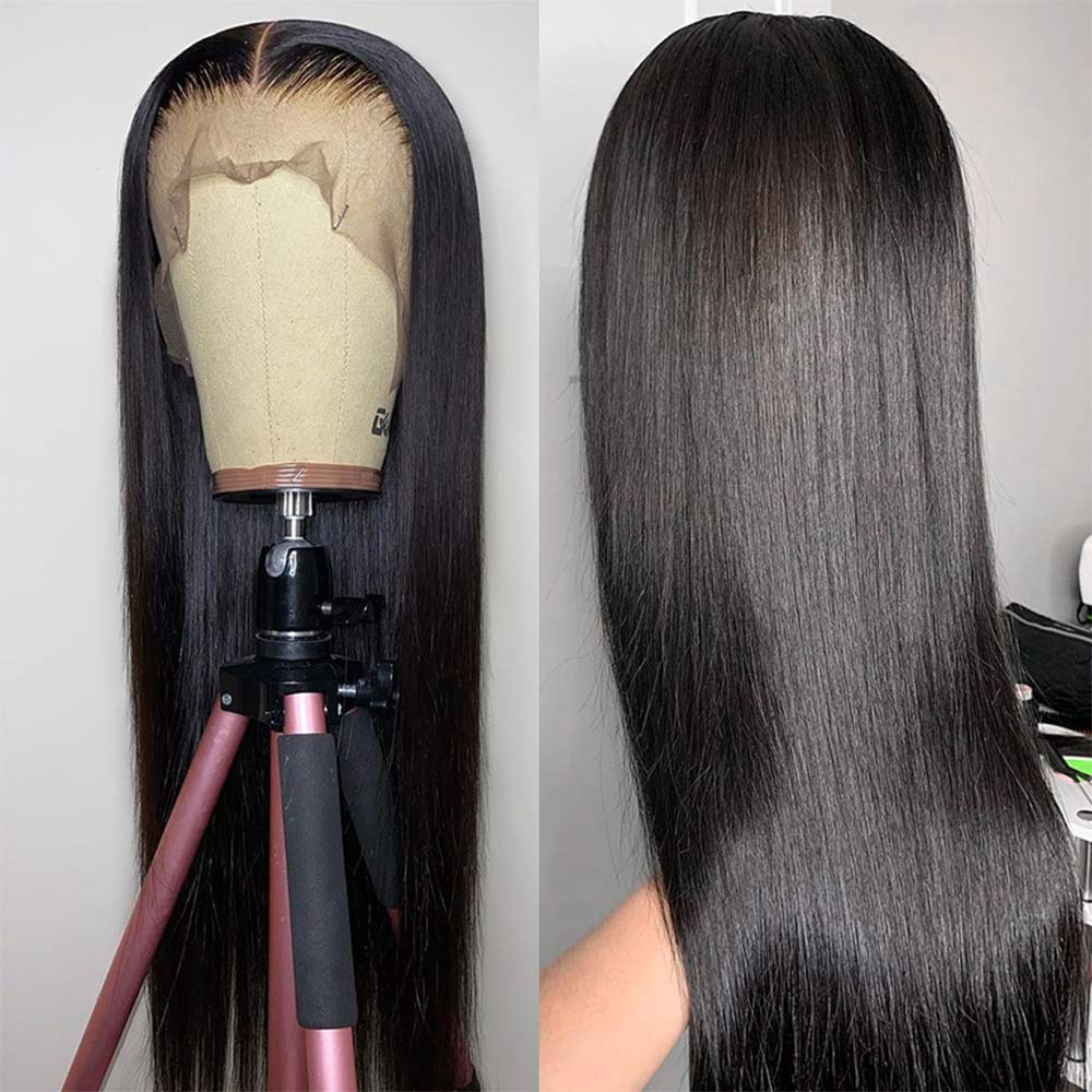 13x4 Straight Lace Front Wig HD Transparent Human Hair Wigs For Women